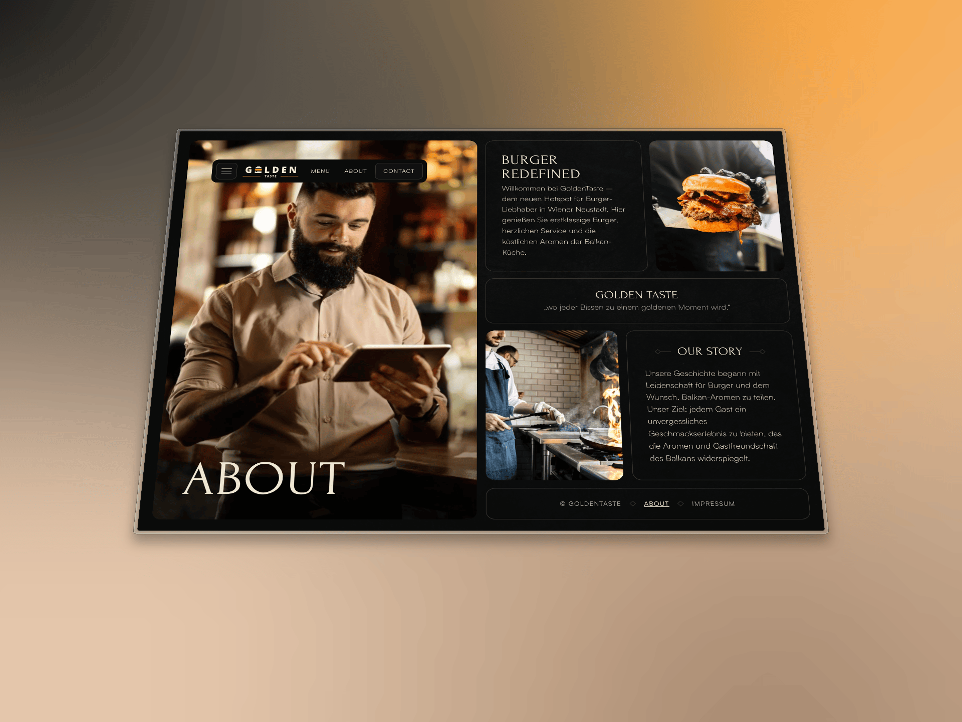 Digitale Menükarte Interface