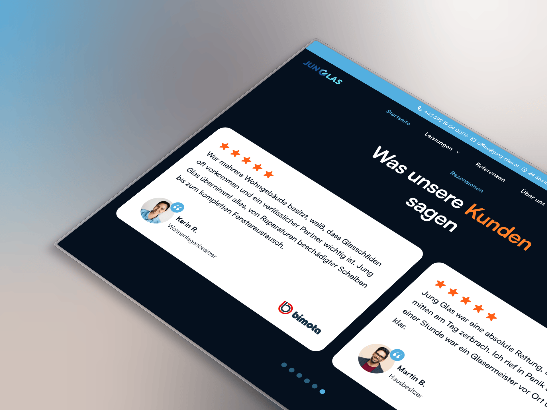 Mobile Website Ansicht